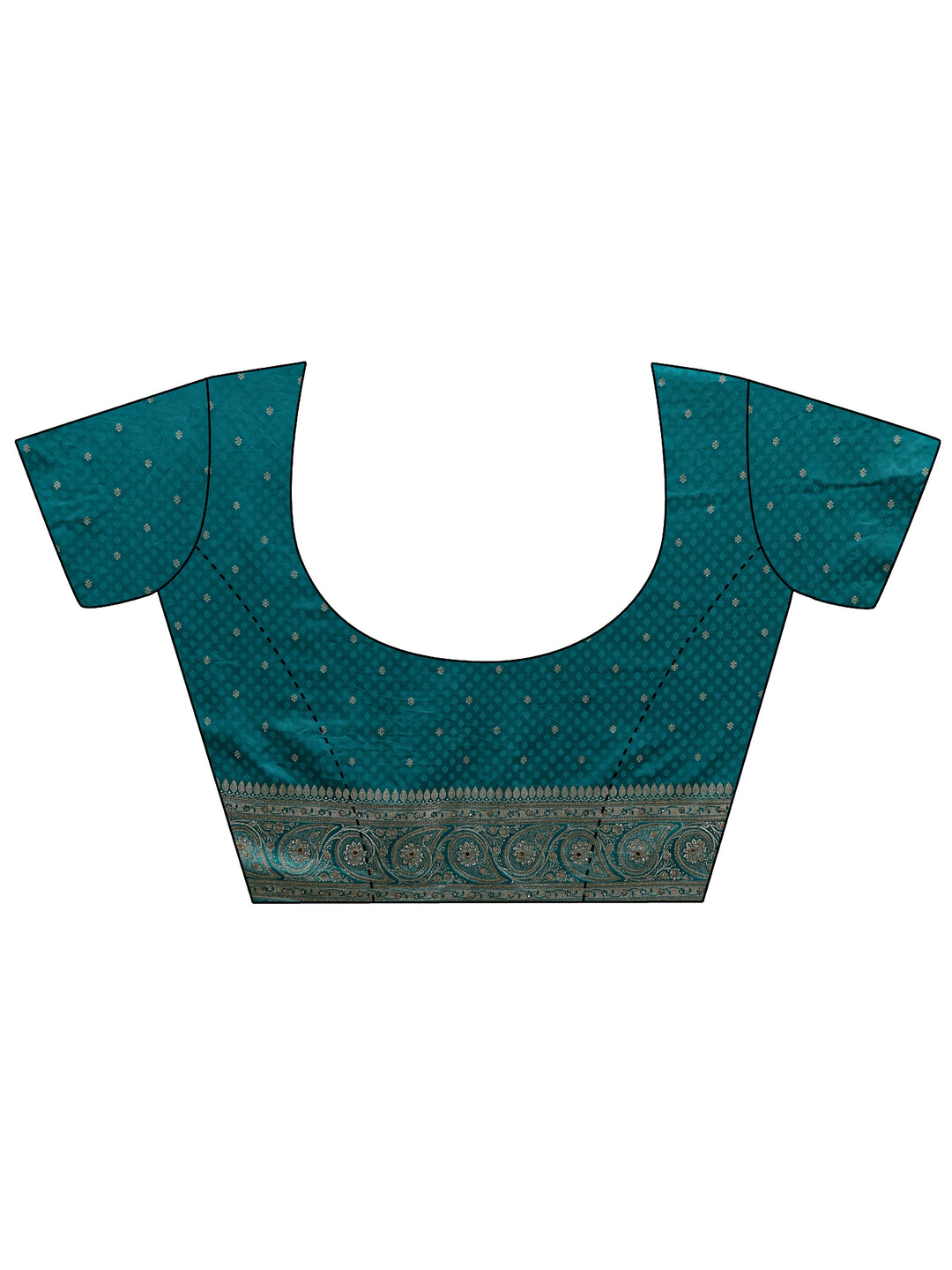 Libas Art Green Woven Design Silk Blend Banarasi Saree With Unstitched Blouse Piece 