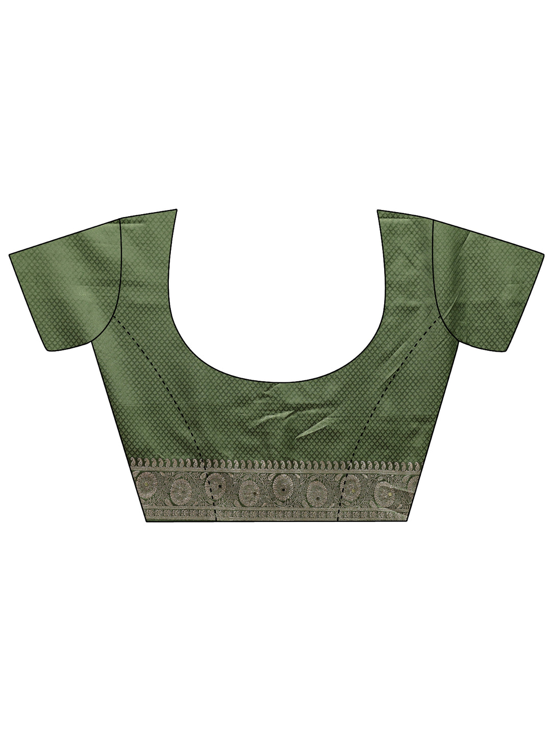  Green Woven Design Satin Banarasi Saree With Unstitched Blouse Piece 