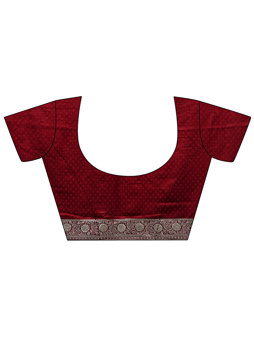  Libas Art Maroon Woven Design Satin Banarasi Saree With Unstitched Blouse Piece 