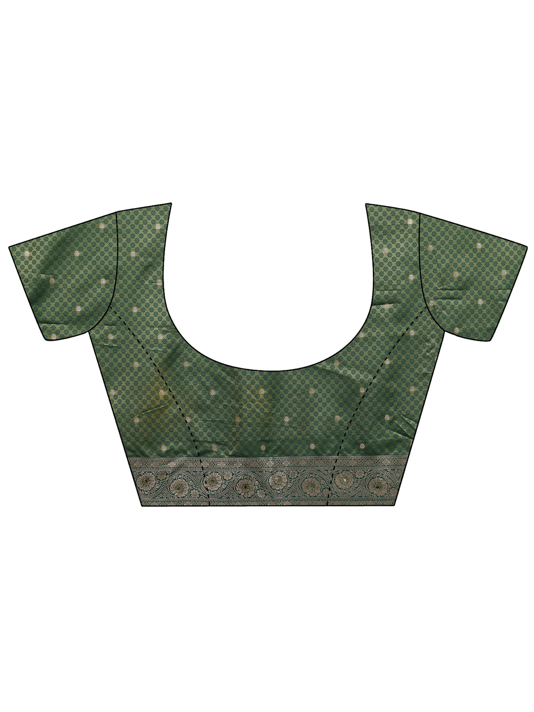  Green Woven Design Silk Blend Banarasi Saree With Unstitched Blouse Piece 