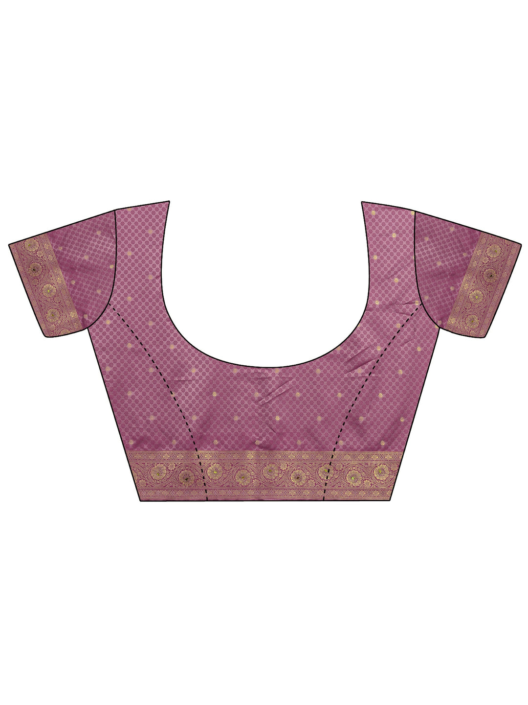 Purple Banarasi Silk Blend Saree With Unstitched Blouse Piece 