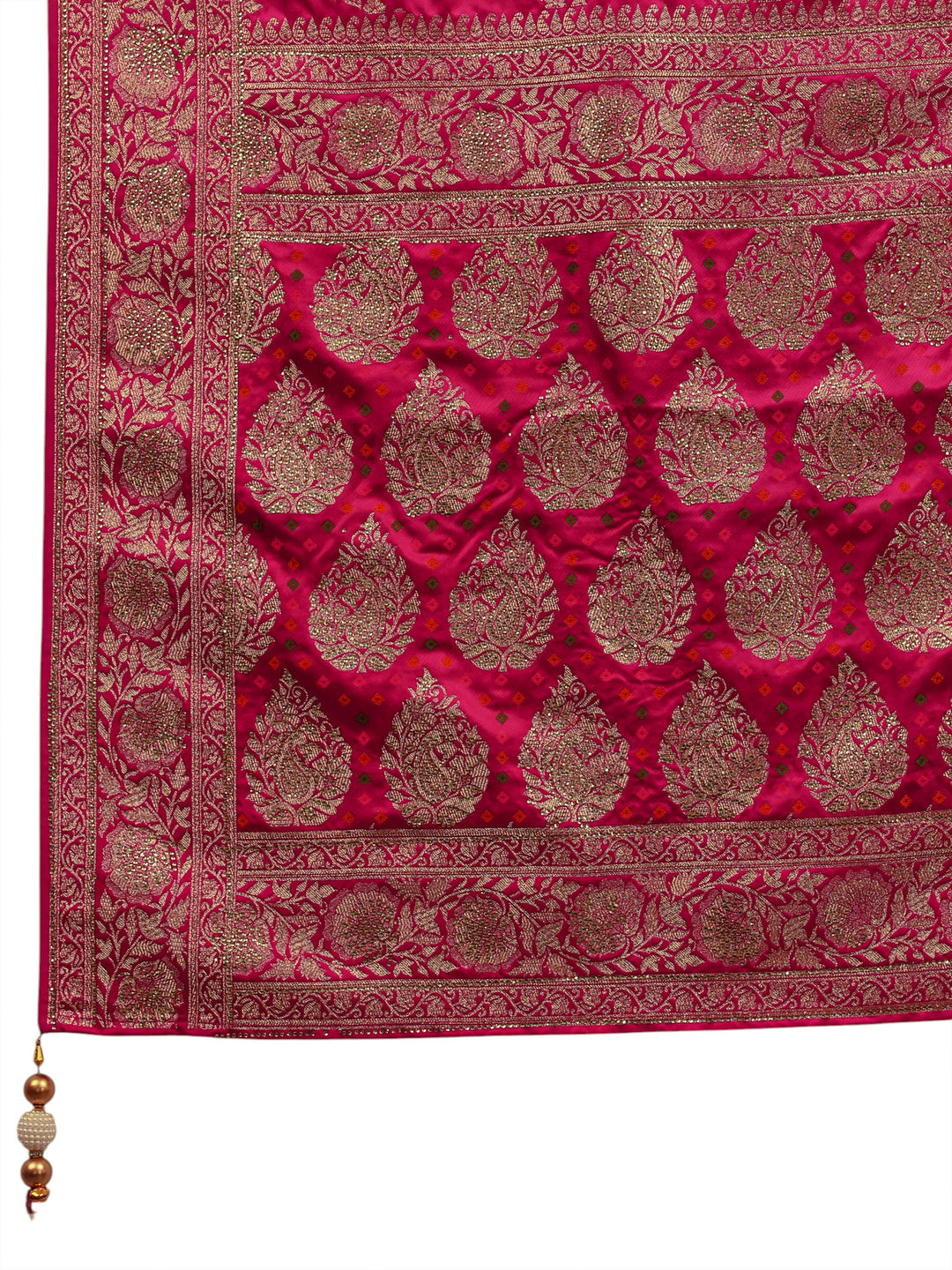  Libas Art Blue Banarasi Satin Saree With Unstitched Blouse Piece 