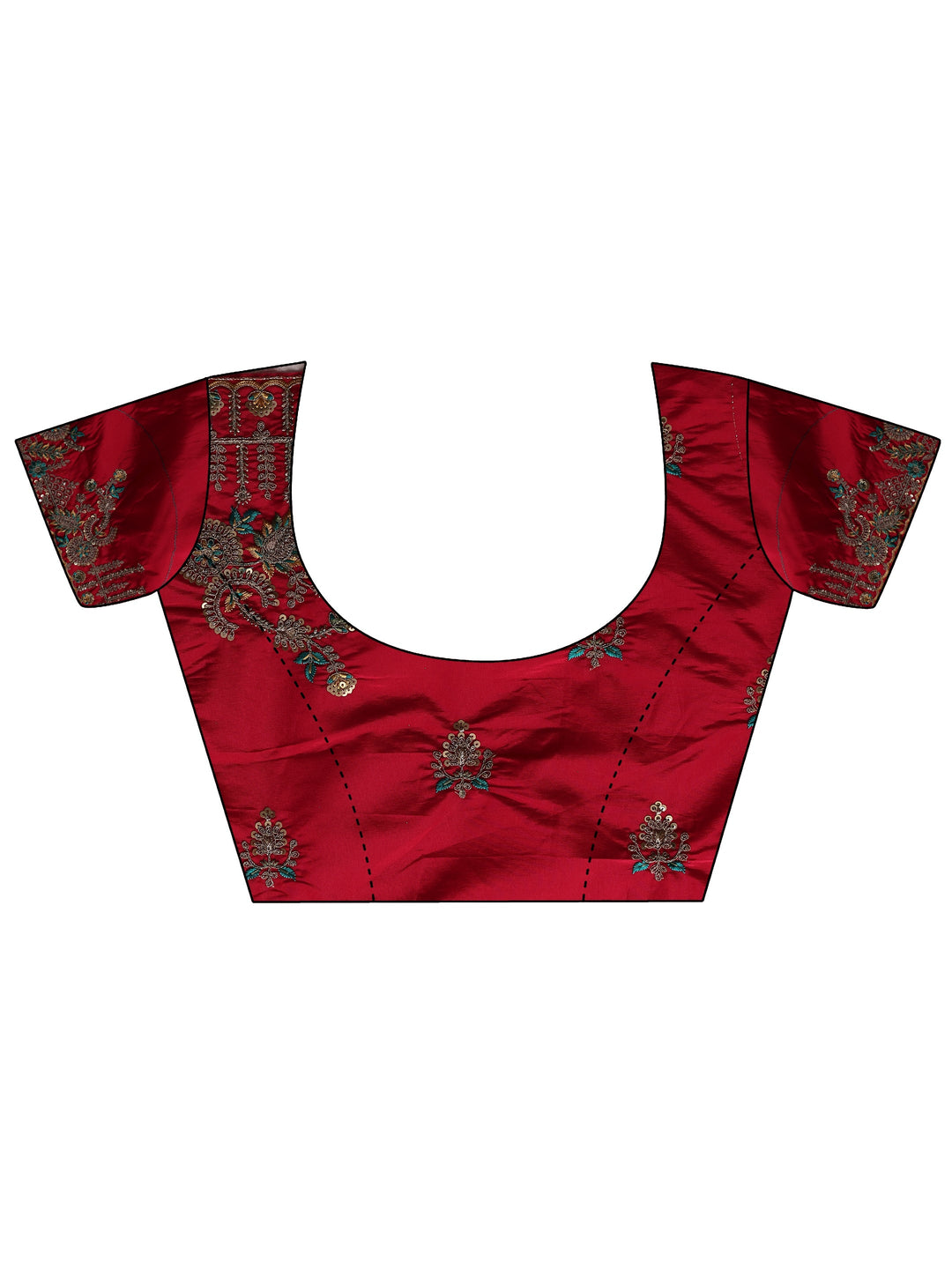  Libas Art Pink Floral Embroidered Tissue Saree With Unstitched Blouse Piece 