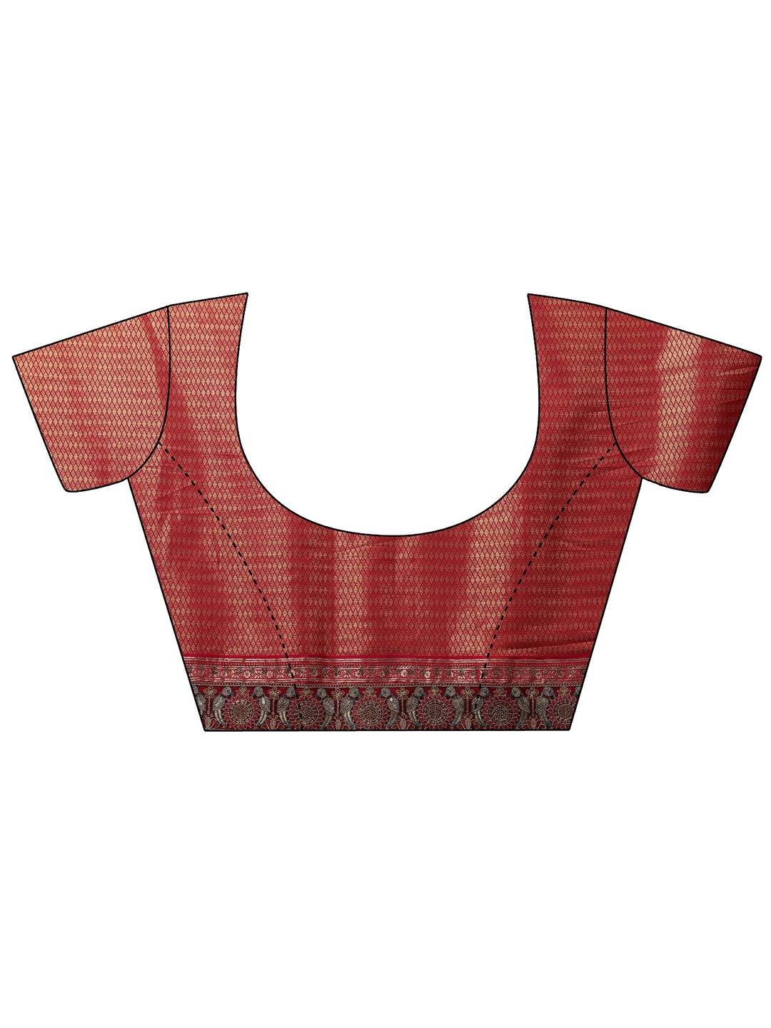  Libas Art Gold Ethnic Motifs Woven Design Silk Blend Saree With Unstitched Blouse Piece 