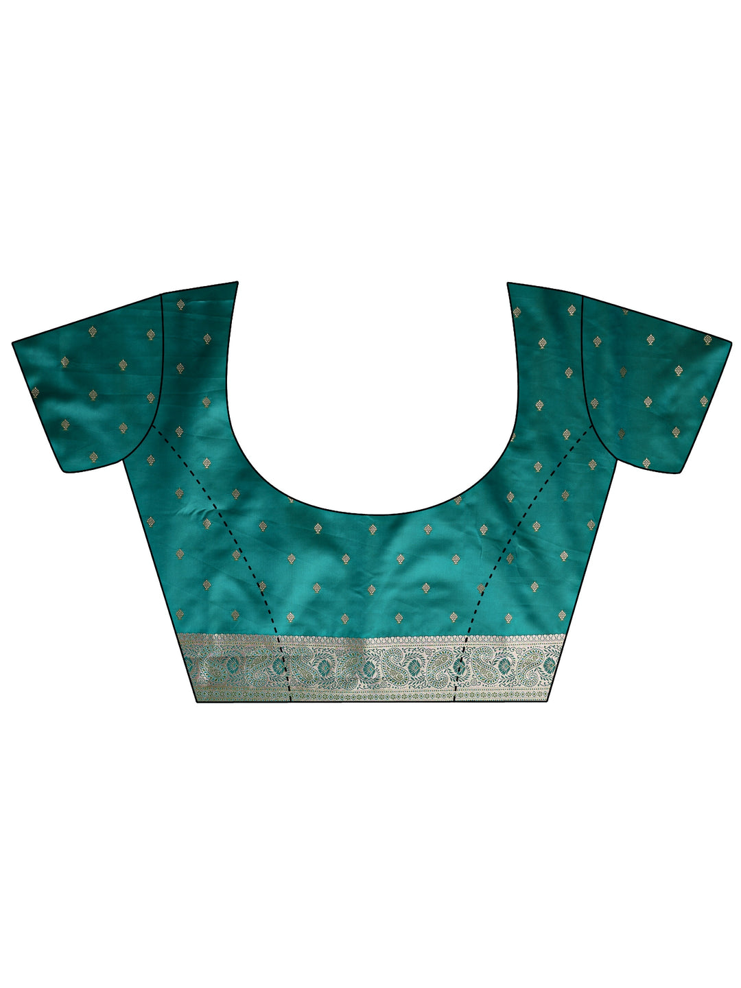  Green Floral Woven Design Silk Blend Saree With Unstitched Blouse Piece 