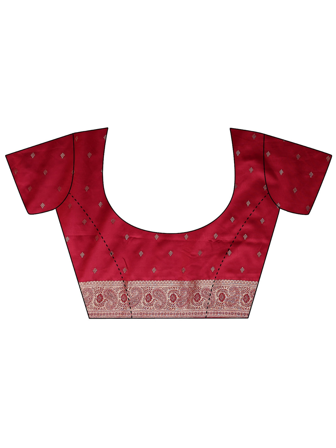 Pink Floral Woven Design Silk Blend Saree With Unstitched Blouse Piece 