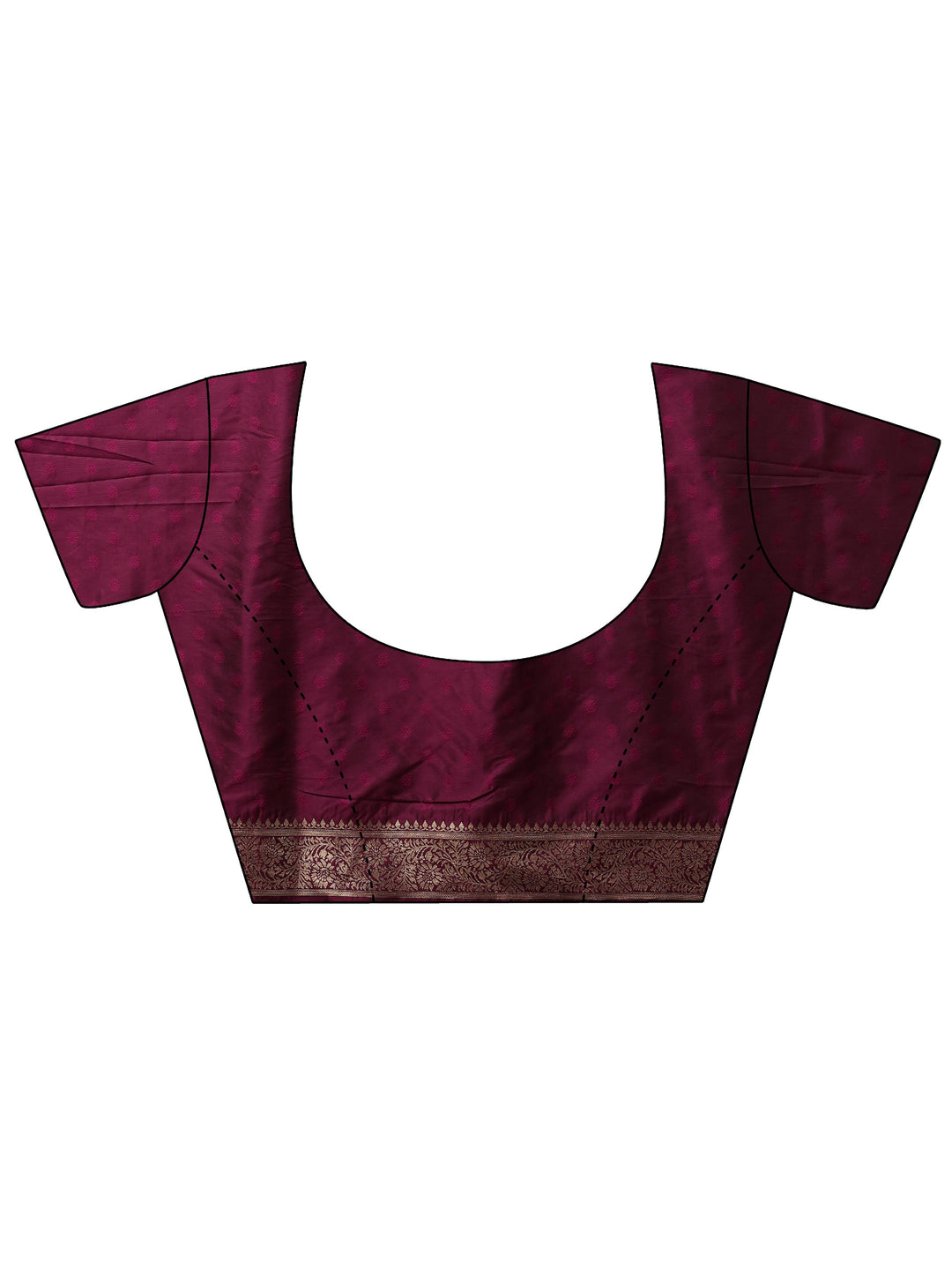  Purple Floral Woven Design Silk Blend Saree With Unstitched Blouse Piece 