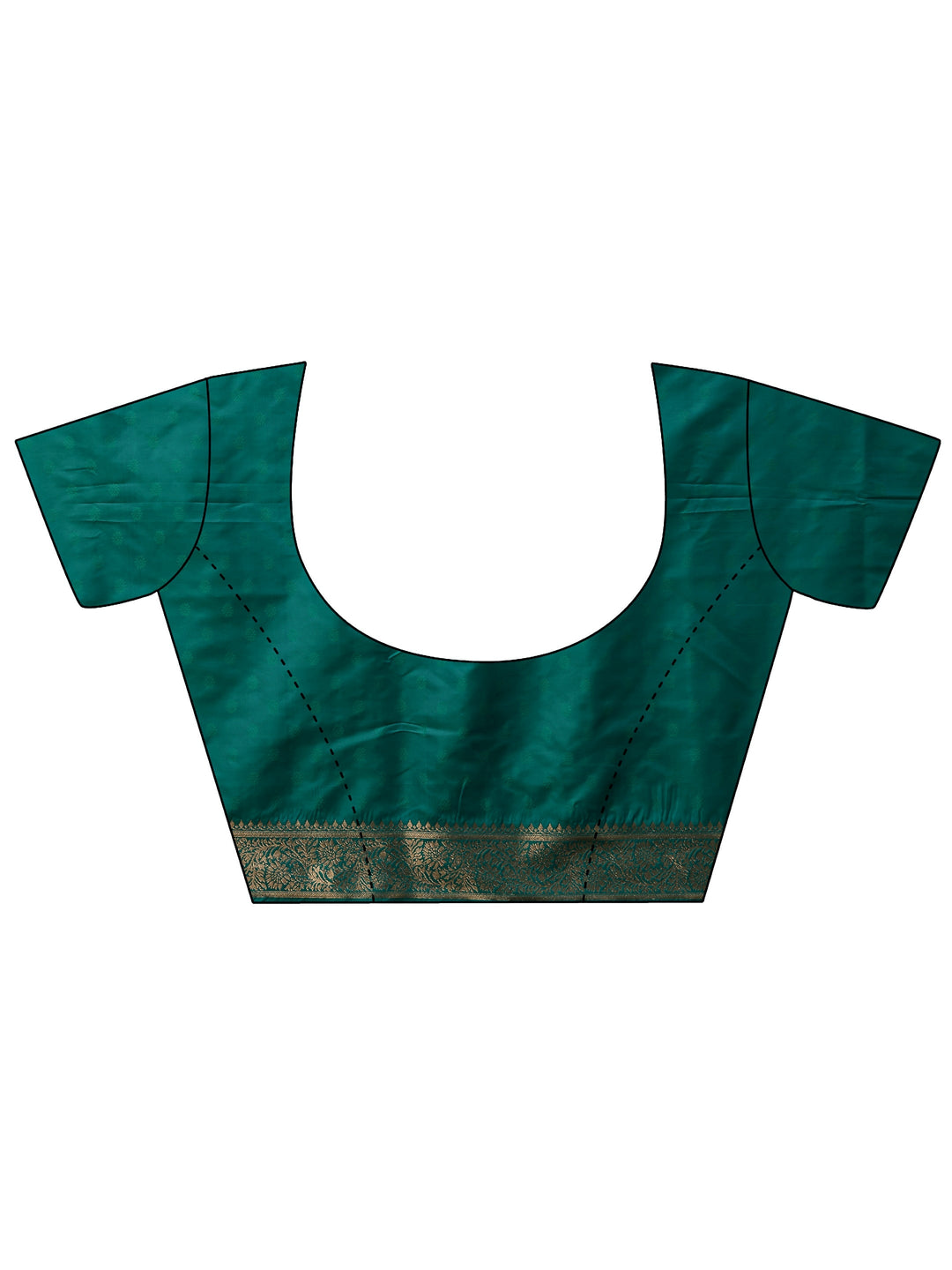  Green Floral Woven Design Silk Blend Saree With Unstitched Blouse Piece 