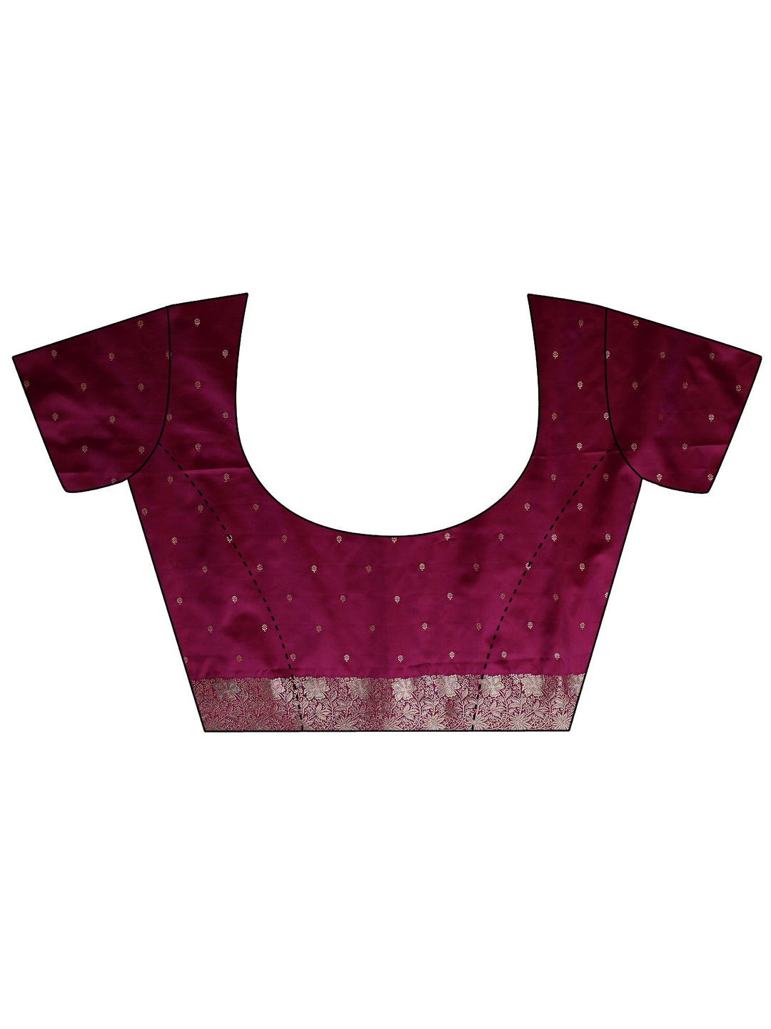  Purple Floral Woven Design Silk Blend Saree With Unstitched Blouse Piece 