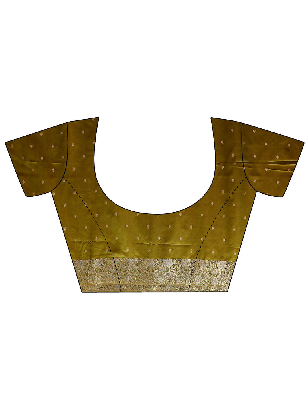  Libas Green Floral Woven Design Silk Blend Saree With Unstitched Blouse Piece 