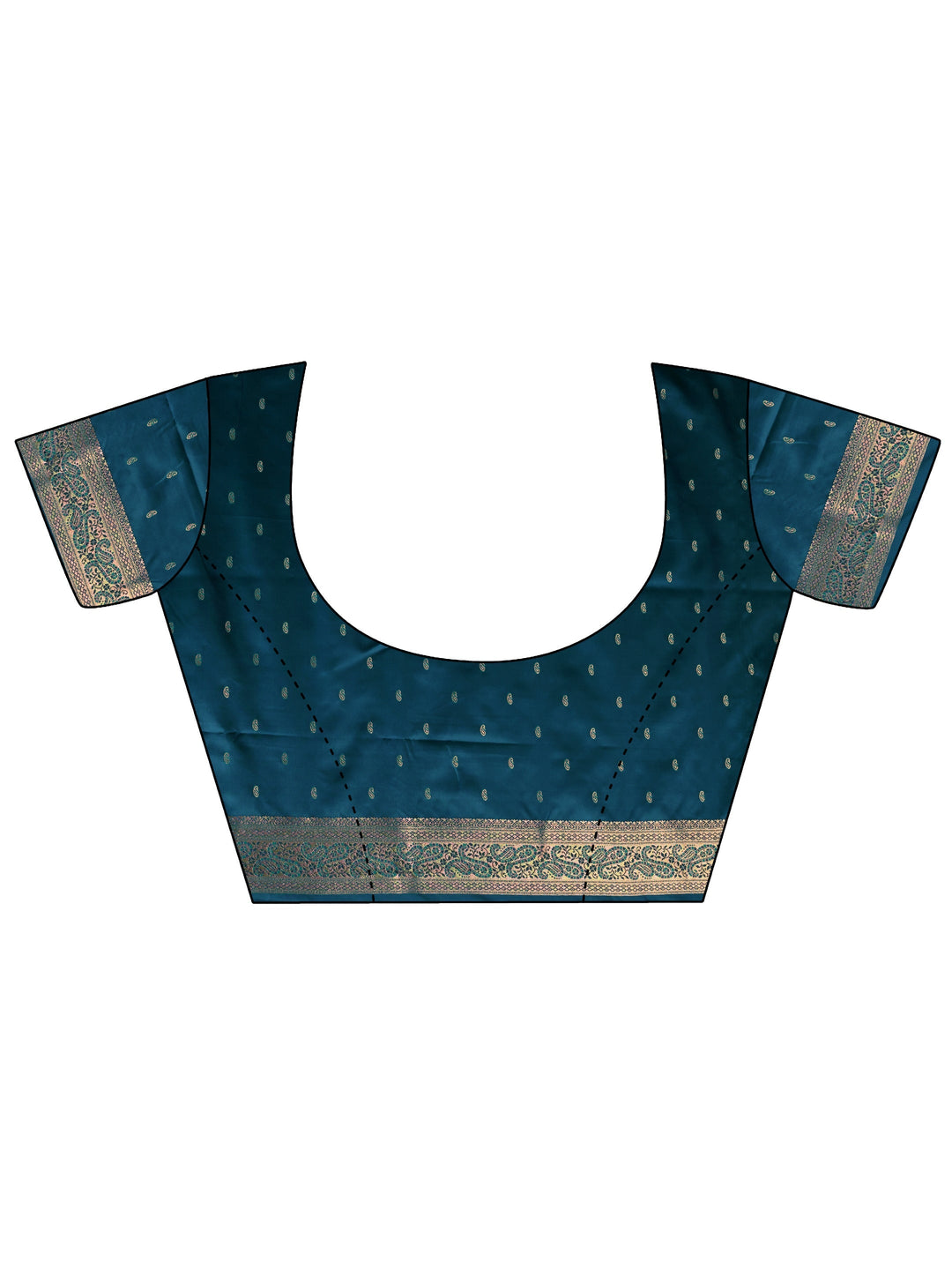  Libas Blue Ethnic Woven Design Silk Blend Saree With Unstitched Blouse Piece 