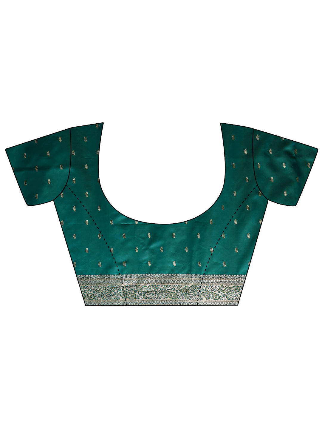  Green Floral Woven Design Silk Blend Saree With Unstitched Blouse Piece 