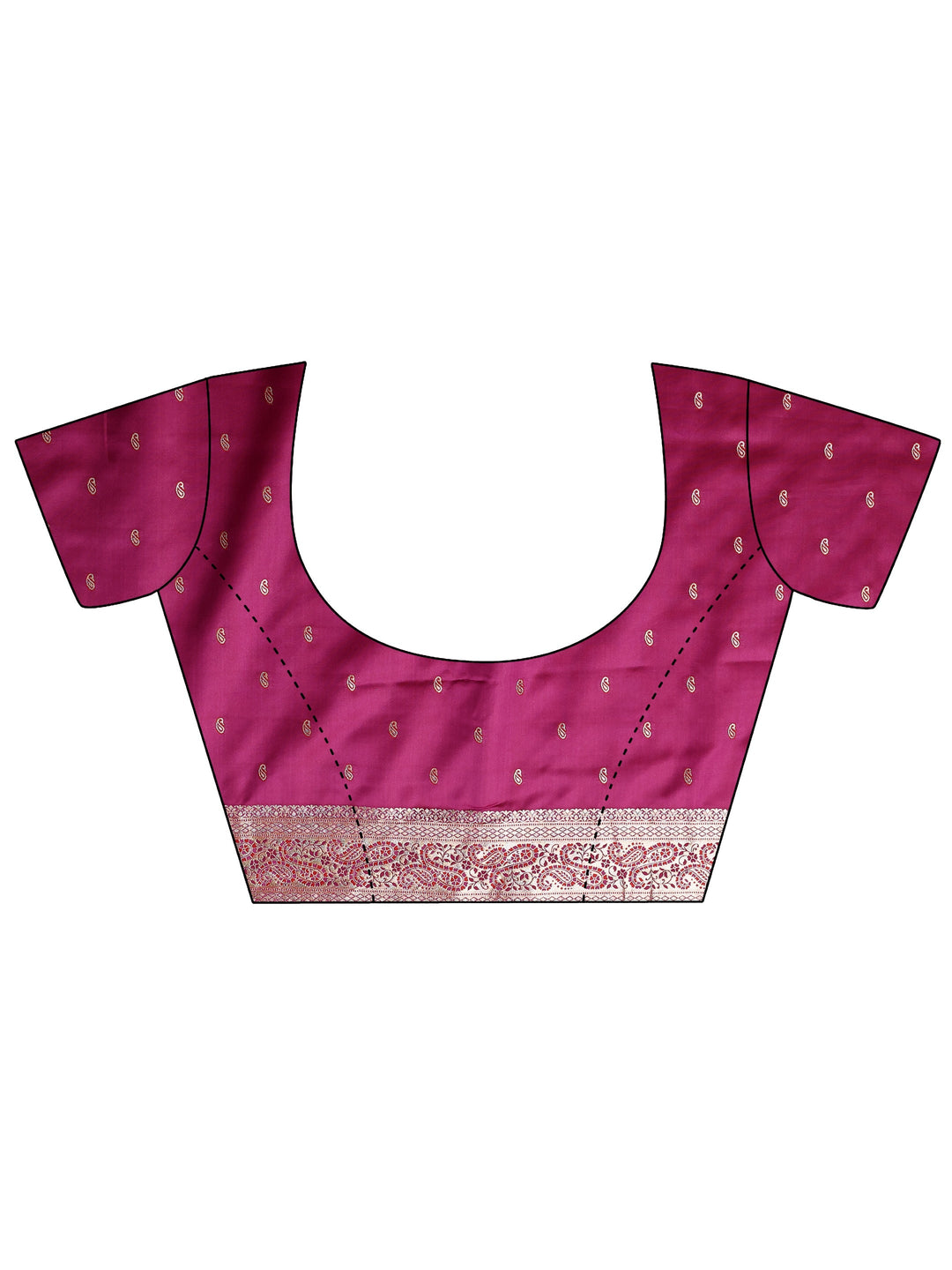  Purple Floral Woven Design Silk Blend Saree With Unstitched Blouse Piece 