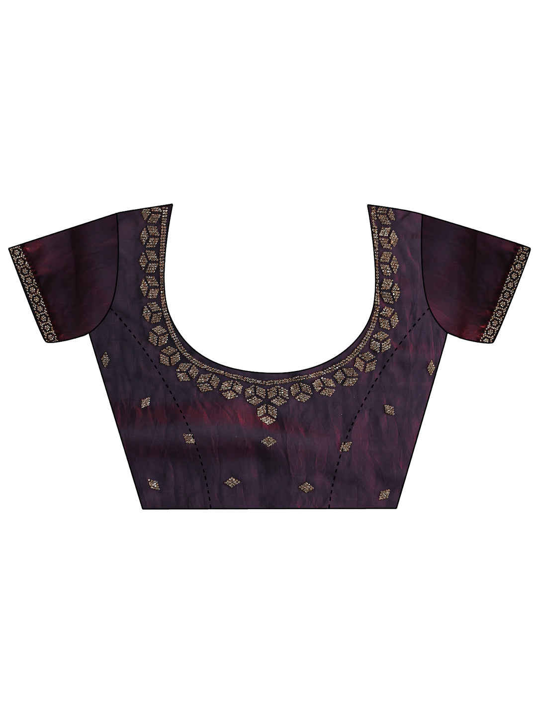 Maroon Solid Satin Saree With Unstitched Blouse Piece 