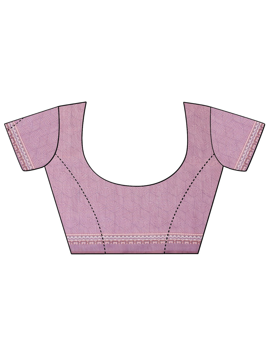 Mauve Printed Silk Blend Saree With Unstitched Blouse Piece 