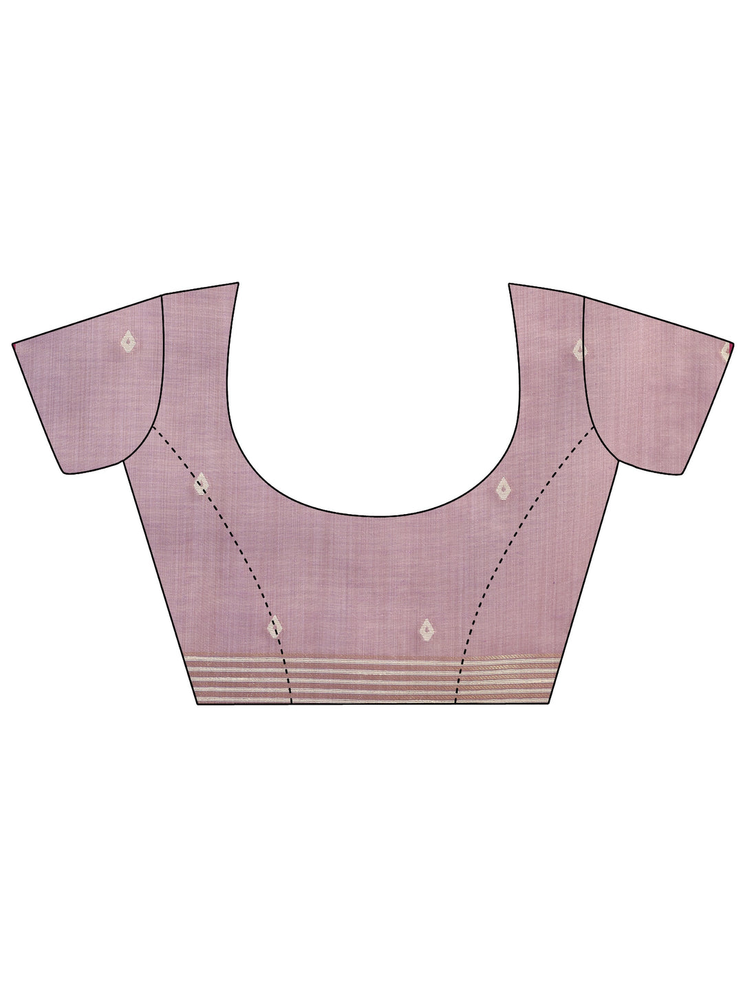  Lavender Woven Cotton Blend Saree With Unstitched Blouse Piece 