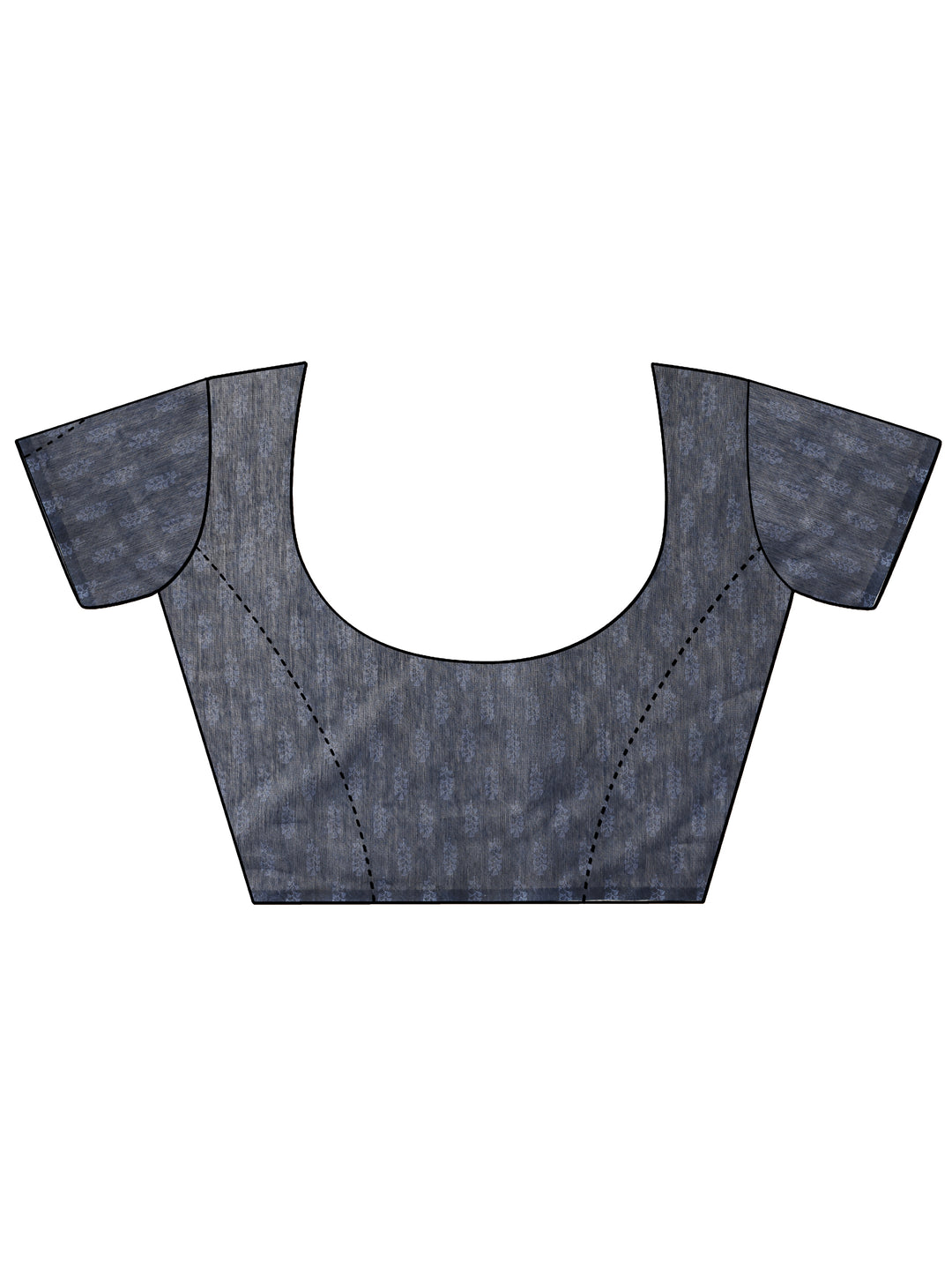  Navy Blue Printed Silk Blend Sarees With Unstitched Blouse Piece 