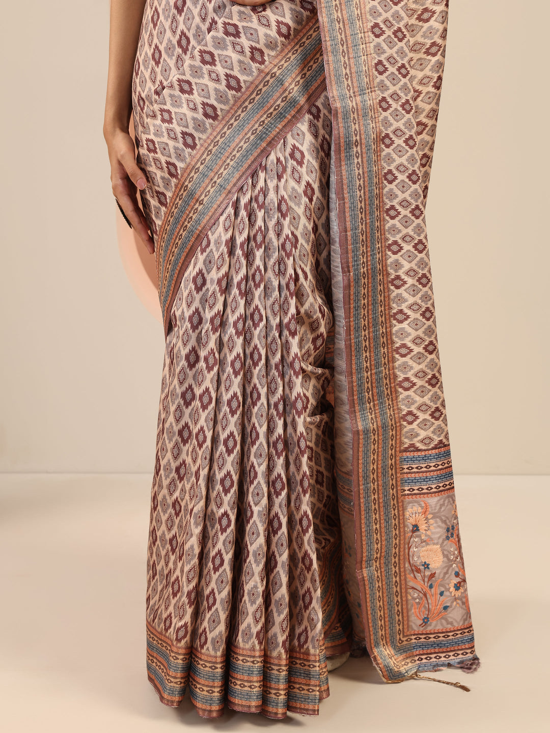  Brown Woven Design Silk Saree With Unstitched Blouse Piece 