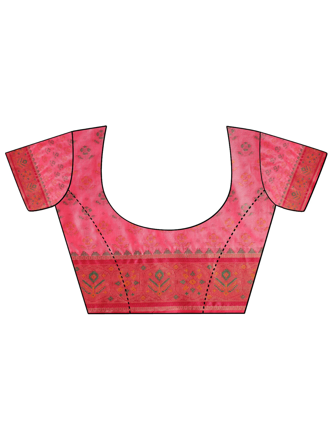  Off White Printed Silk Blend Saree With Unstitched Blouse Piece 