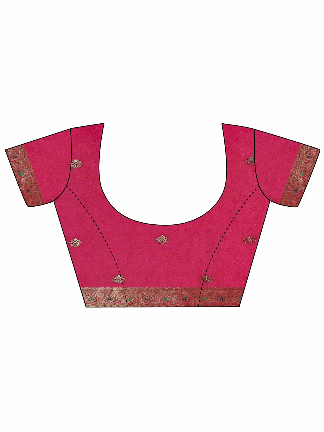  Pink Woven Design Silk Blend Saree With Unstitched Blouse Piece 