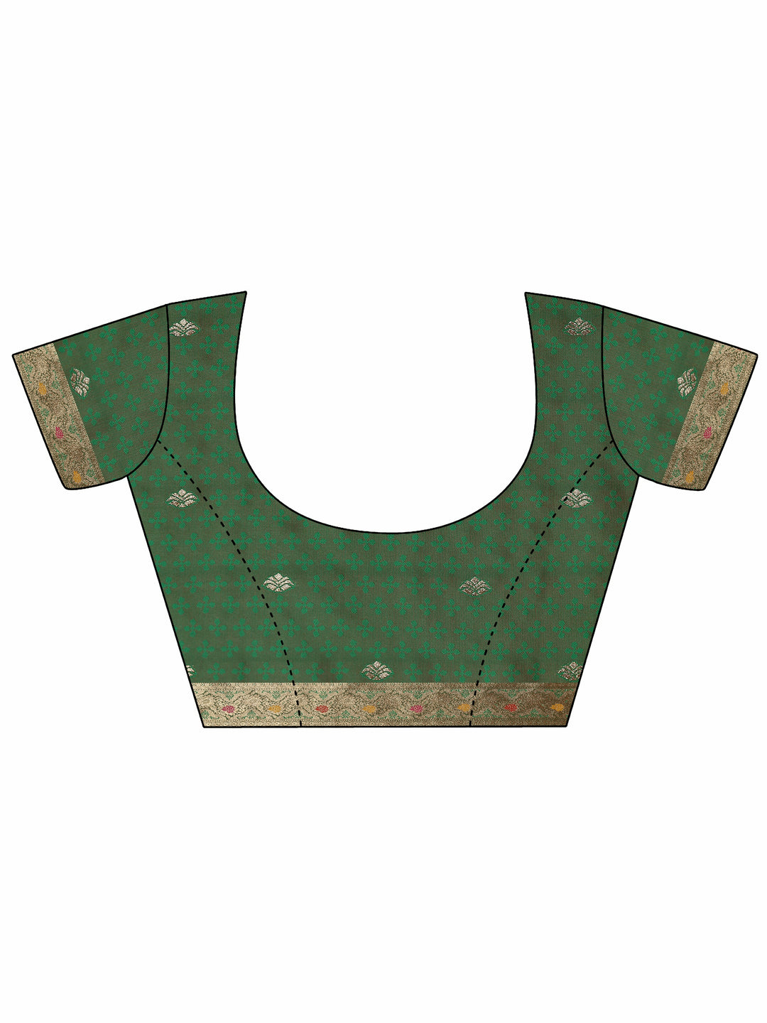  Green Woven Design Silk Blend Saree With Unstitched Blouse Piece 