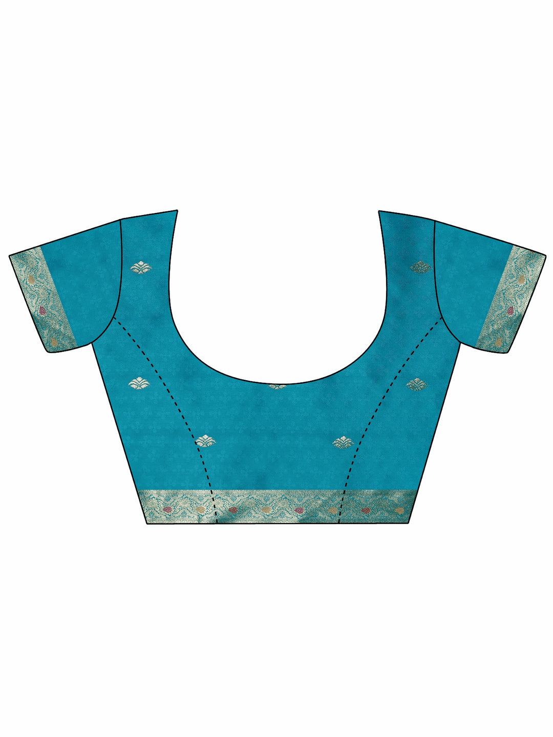  Blue Woven Design Silk Blend Saree With Unstitched Blouse Piece 