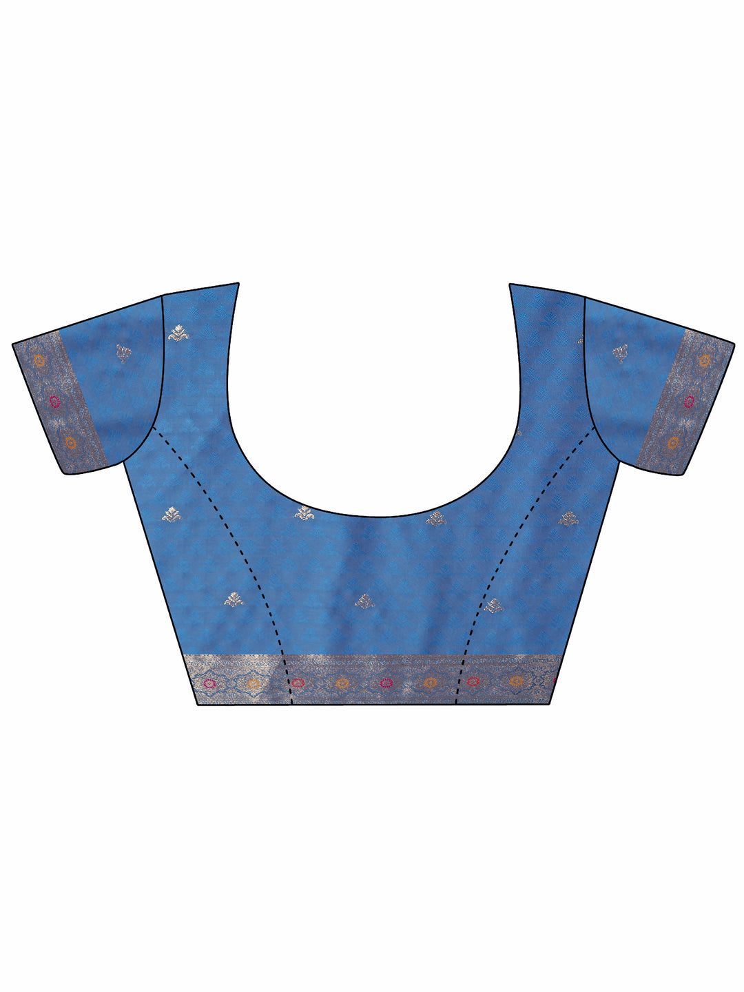  Blue Woven Design Silk Blend Saree With Unstitched Blouse Piece 