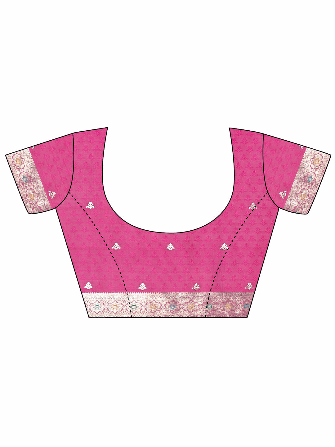  Pink Woven Design Silk Blend Saree With Unstitched Blouse Piece 