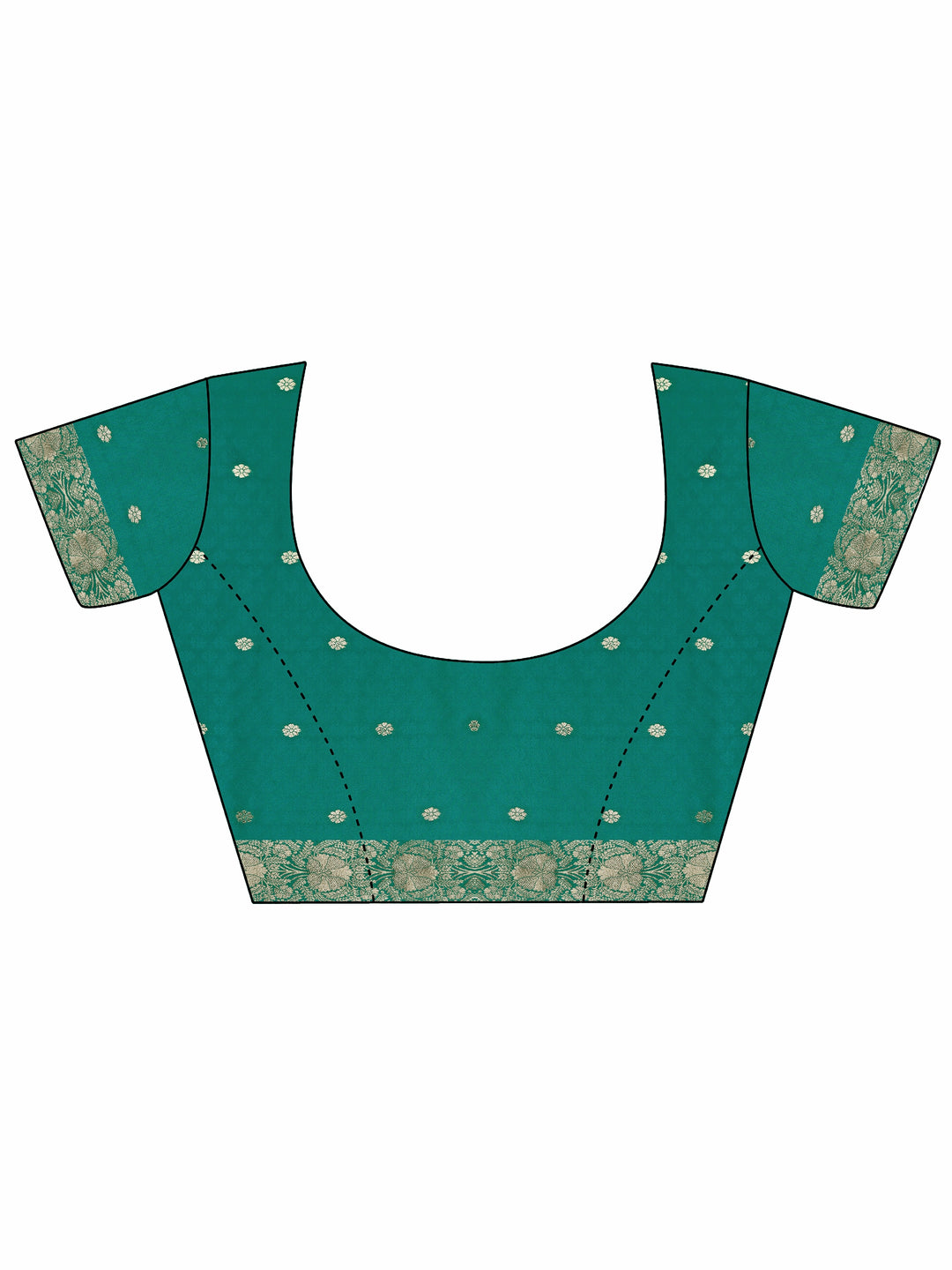  Green Woven Design Silk Blend Saree With Unstitched Blouse Piece 