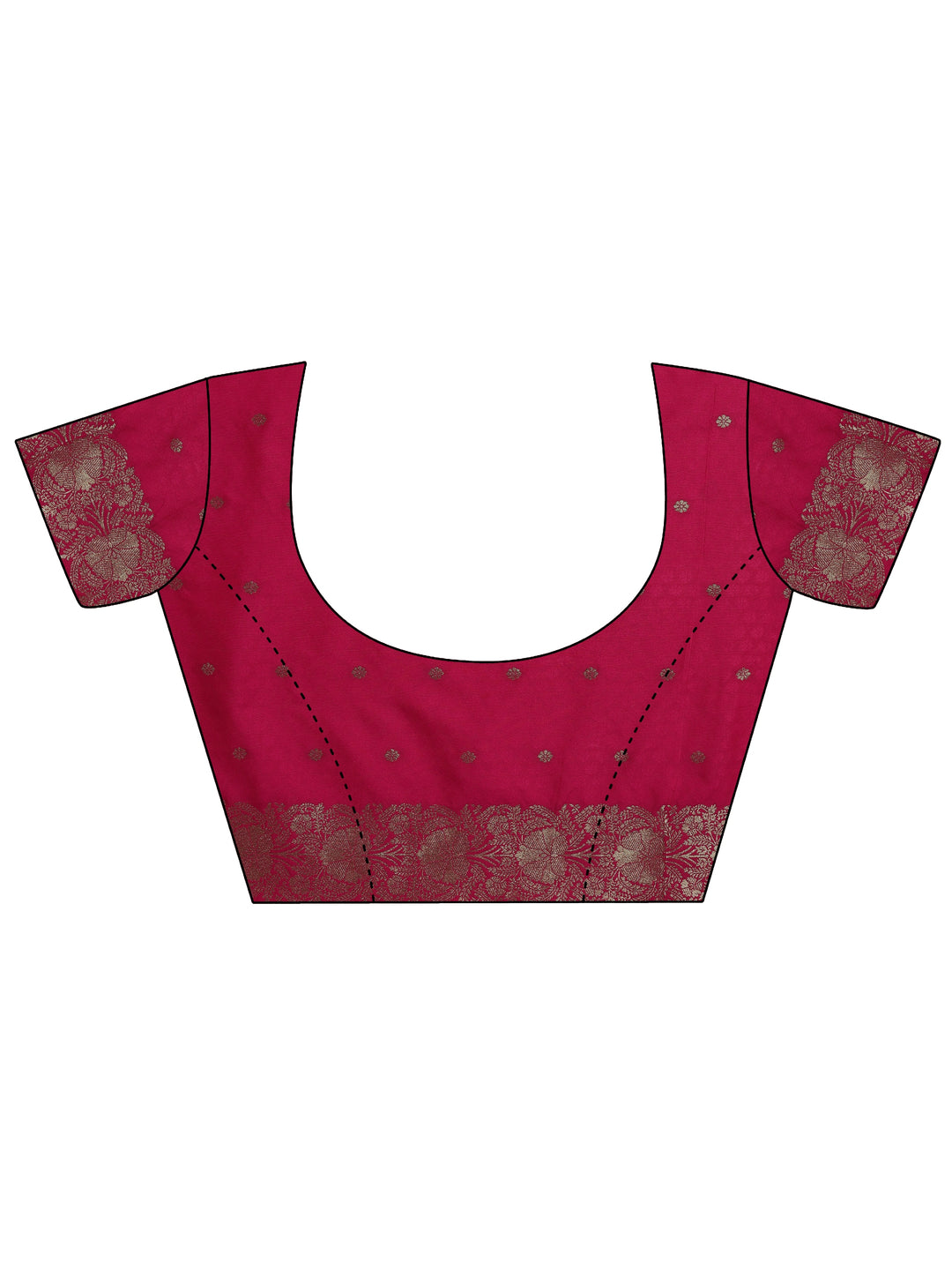  Pink Woven Design Silk Blend Saree With Unstitched Blouse Piece 