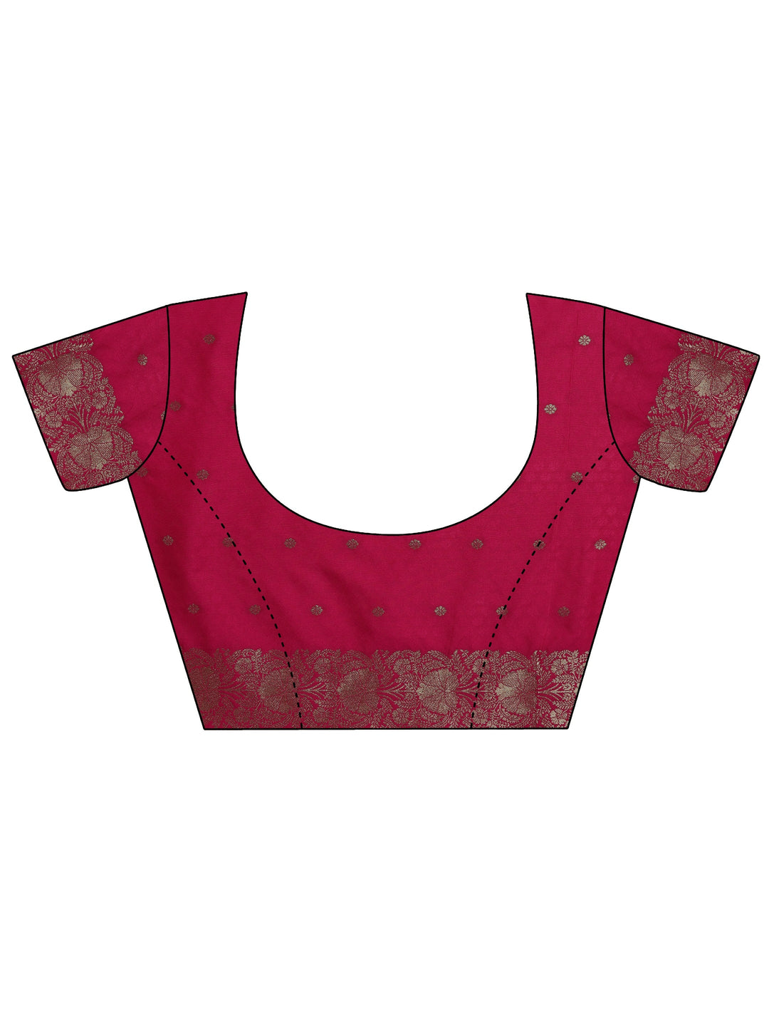  Pink Woven Design Silk Blend Saree With Unstitched Blouse Piece 