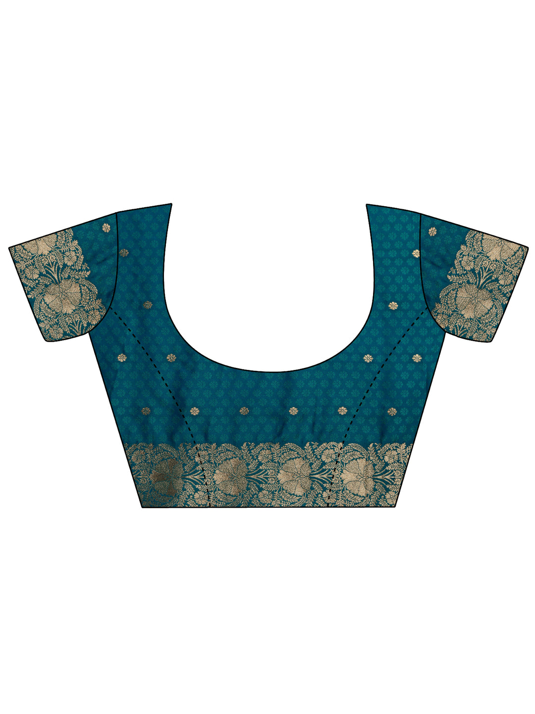  Blue Woven Design Silk Blend Saree With Unstitched Blouse Piece 