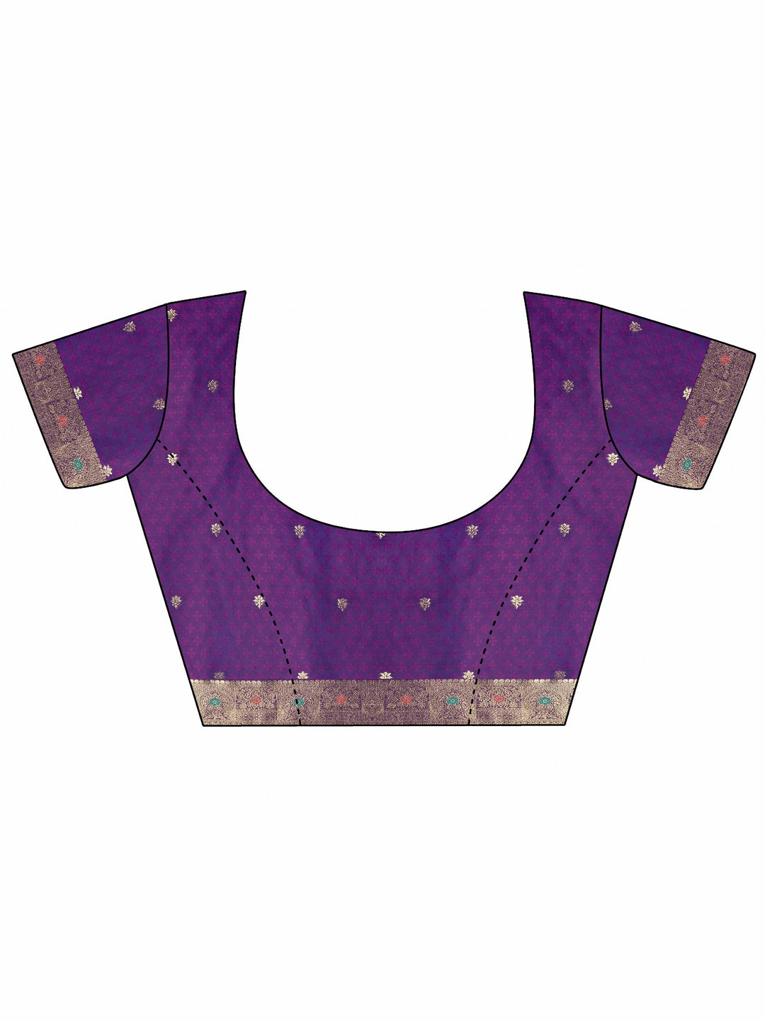  Purple Woven Design Silk Blend Saree With Unstitched Blouse Piece 