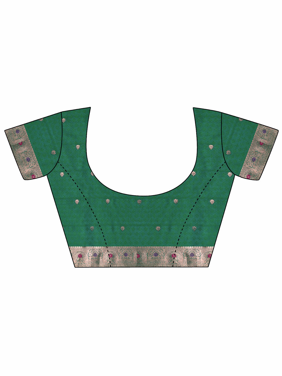  Green Woven Design Silk Blend Saree With Unstitched Blouse Piece 
