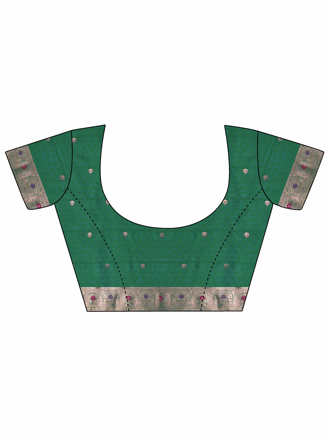  Green Woven Design Silk Blend Saree With Unstitched Blouse Piece 