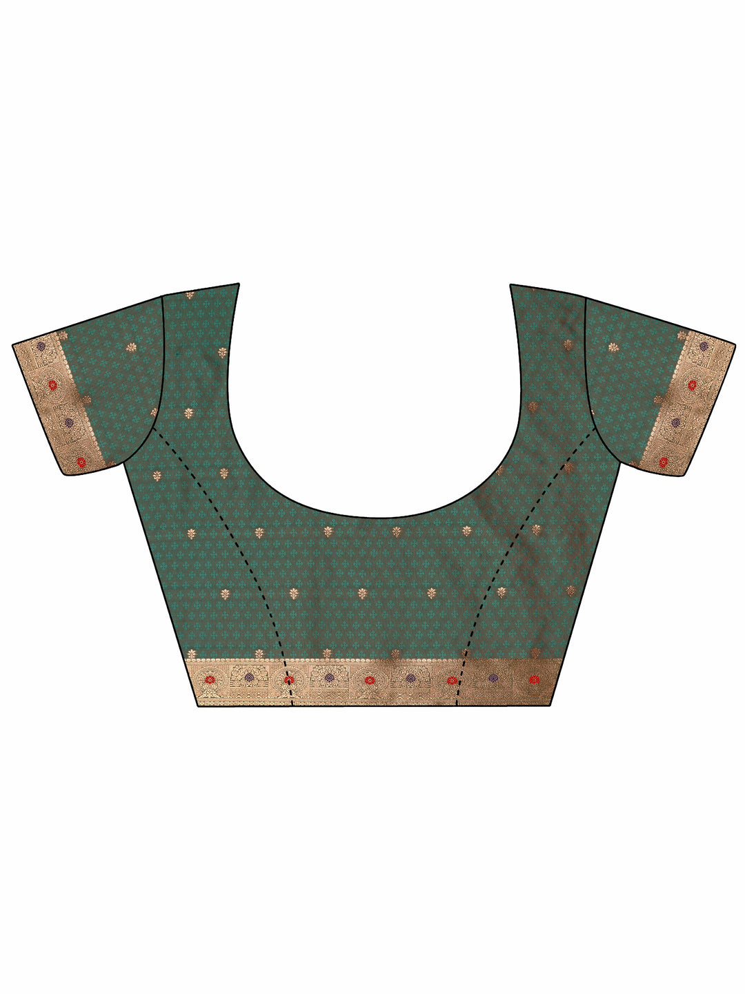  Green Woven Design Silk Blend Saree With Unstitched Blouse Piece 