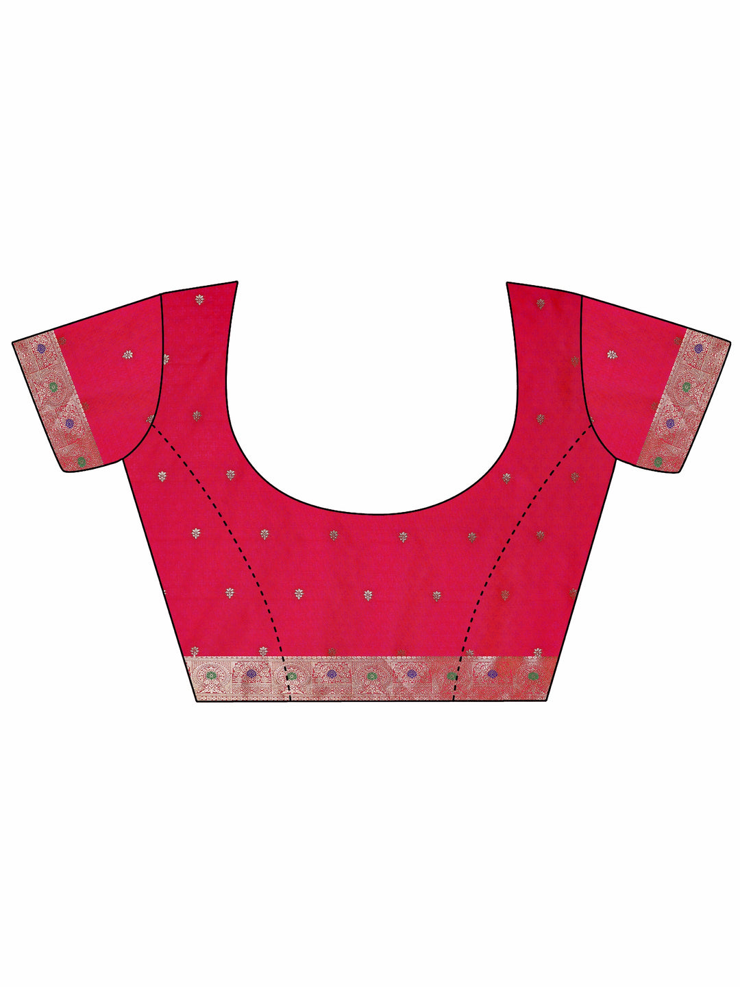  Pink Woven Design Silk Blend Saree With Unstitched Blouse Piece 