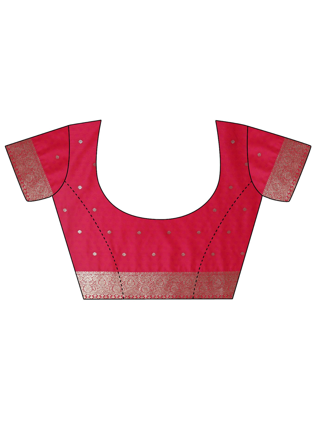  Pink Woven Design Silk Blend Saree With Unstitched Blouse Piece 