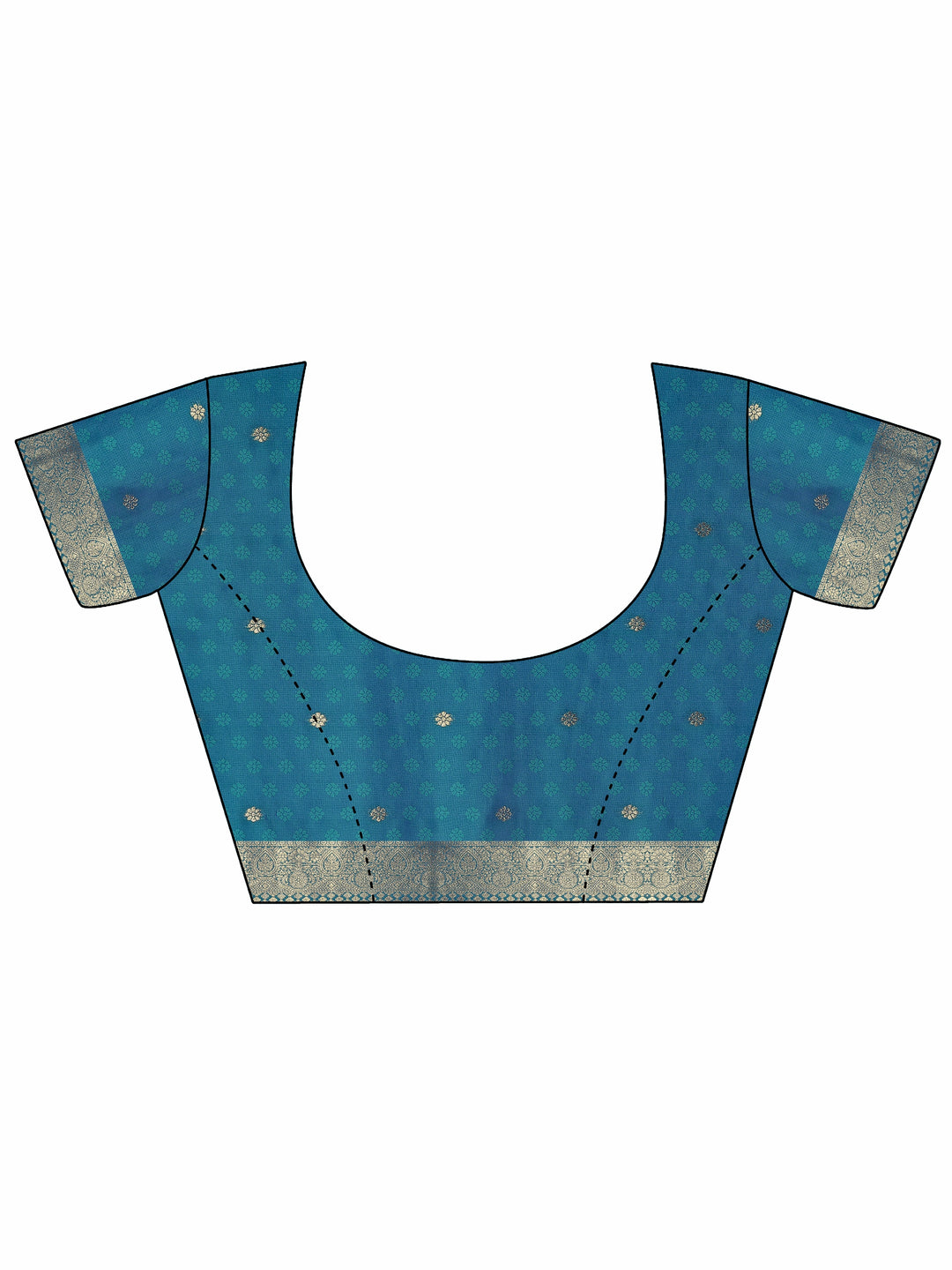  Blue Woven Design Silk Blend Saree With Unstitched Blouse Piece 