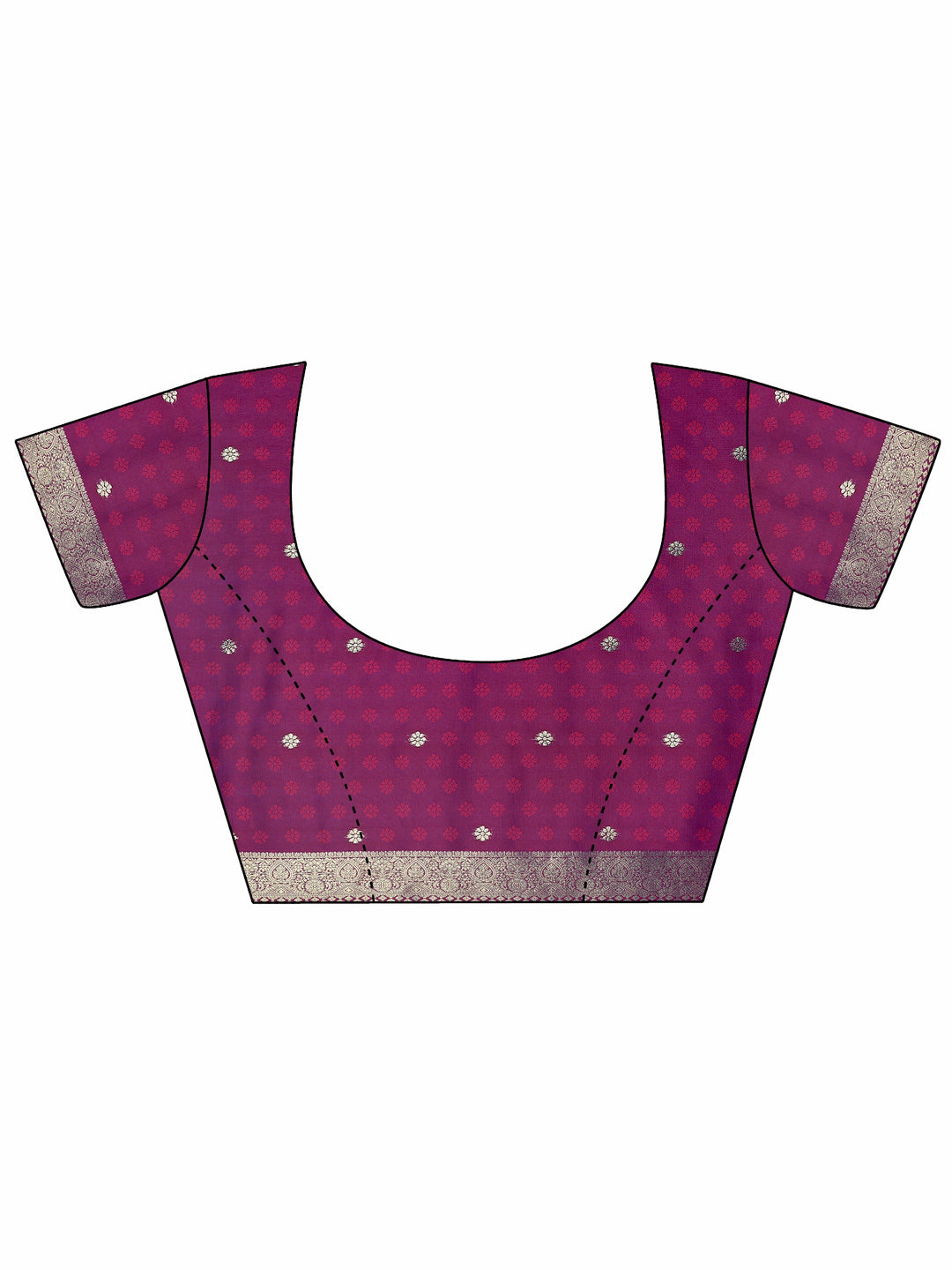  Magenta Woven Design Silk Blend Saree With Unstitched Blouse Piece 