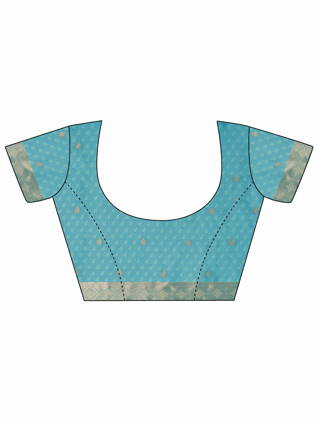 Blue Woven Design Silk Blend Saree With Unstitched Blouse Piece 