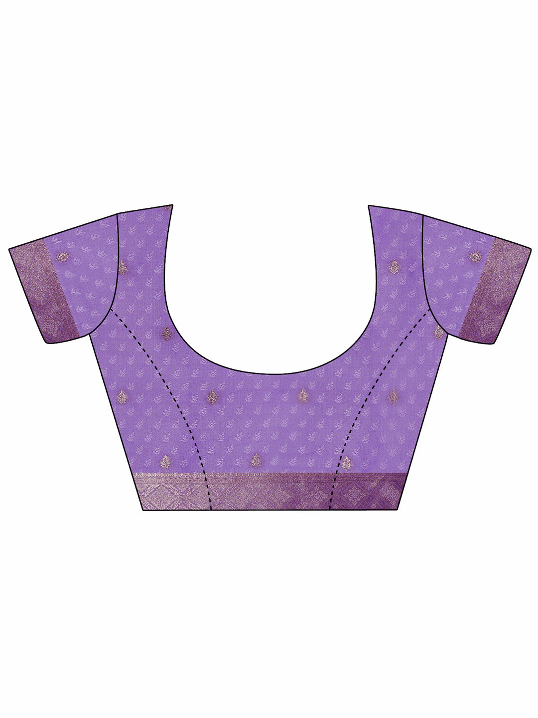  Lavender Woven Design Silk Blend Saree With Unstitched Blouse Piece 