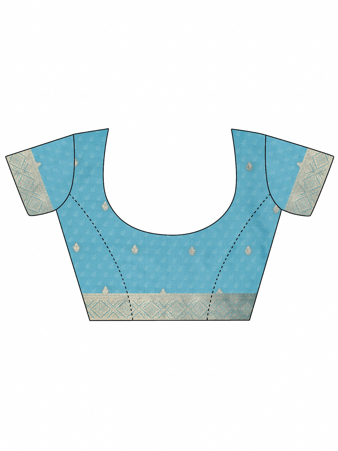  Blue Woven Design Silk Blend Saree With Unstitched Blouse Piece 