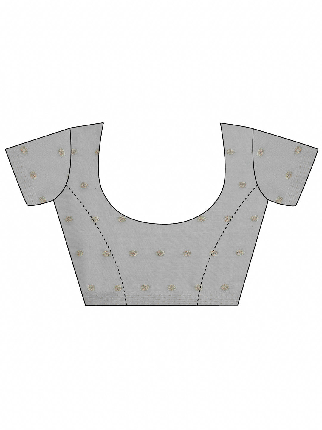  Grey Printed Chanderi Saree With Unstitched Blouse Piece 