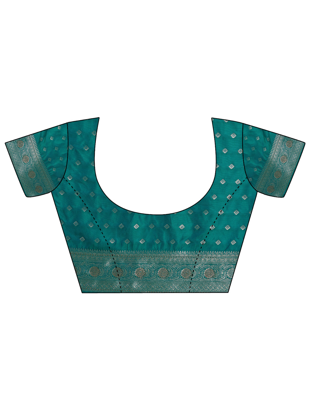  Green Woven Design Silk Blend Saree With Unstitched Blouse Piece 