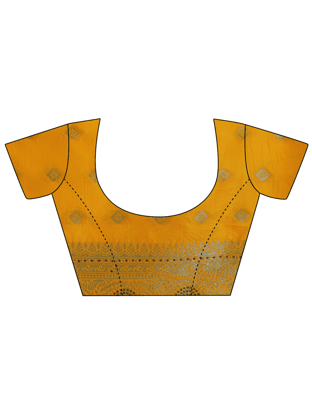  Yellow Woven Design Silk Blend Saree With Unstitched Blouse Piece 