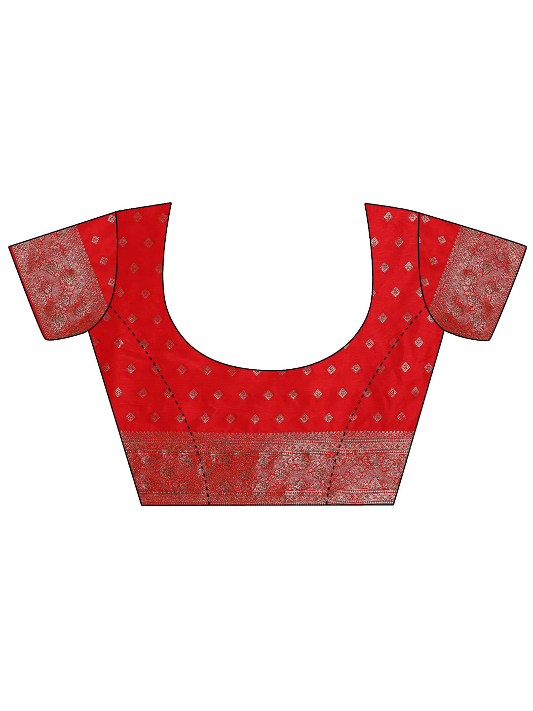  Red Woven Design Silk Blend Saree With Unstitched Blouse Piece 