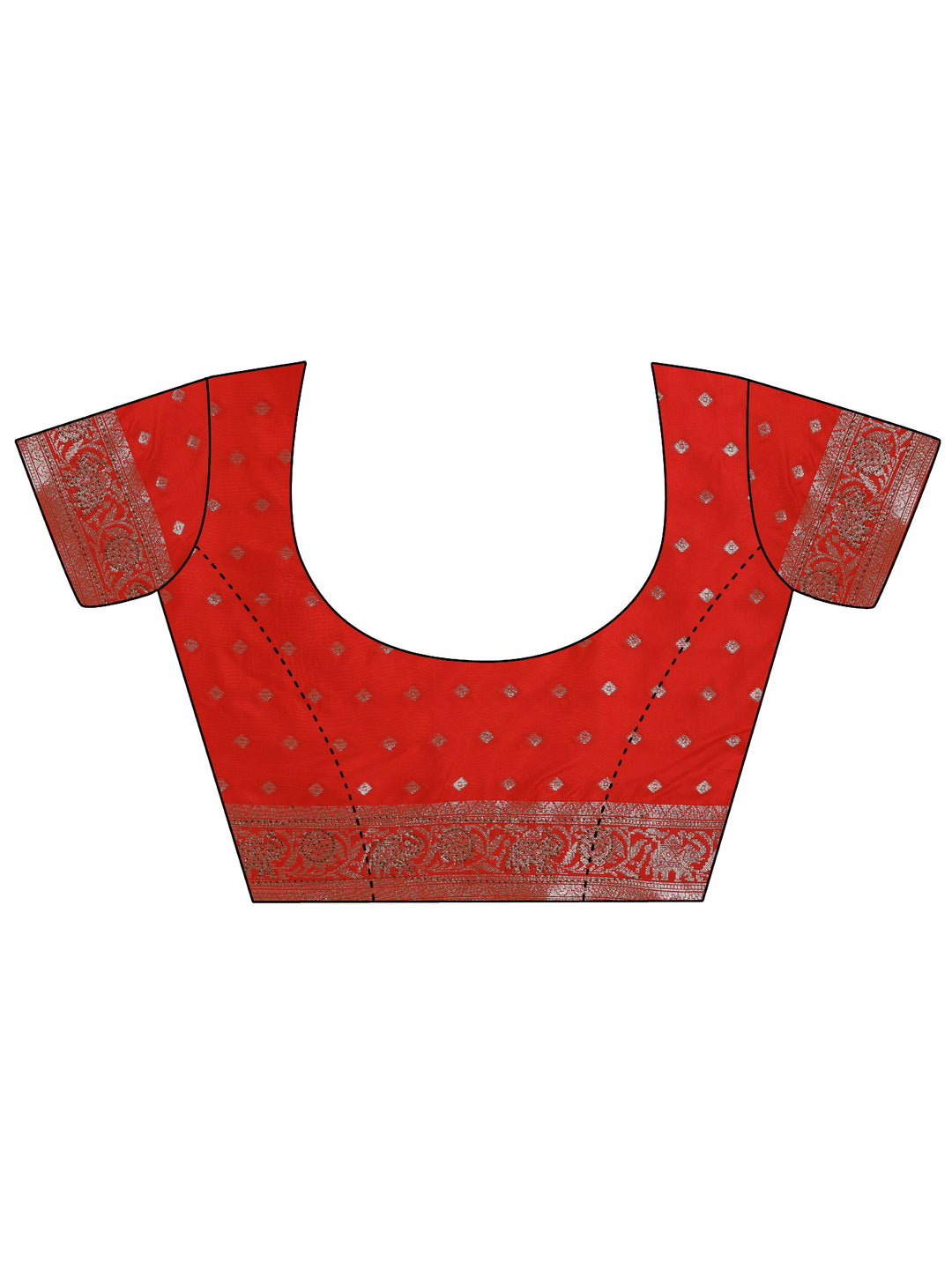  Red Woven Design Silk Blend Saree With Unstitched Blouse Piece 