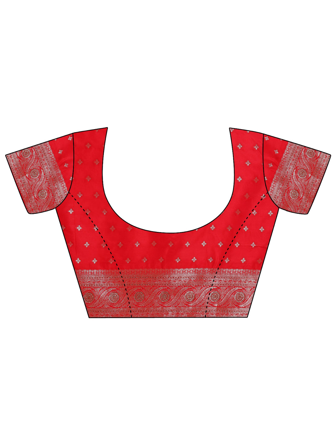  Red Woven Design Silk Blend Saree With Unstitched Blouse Piece 