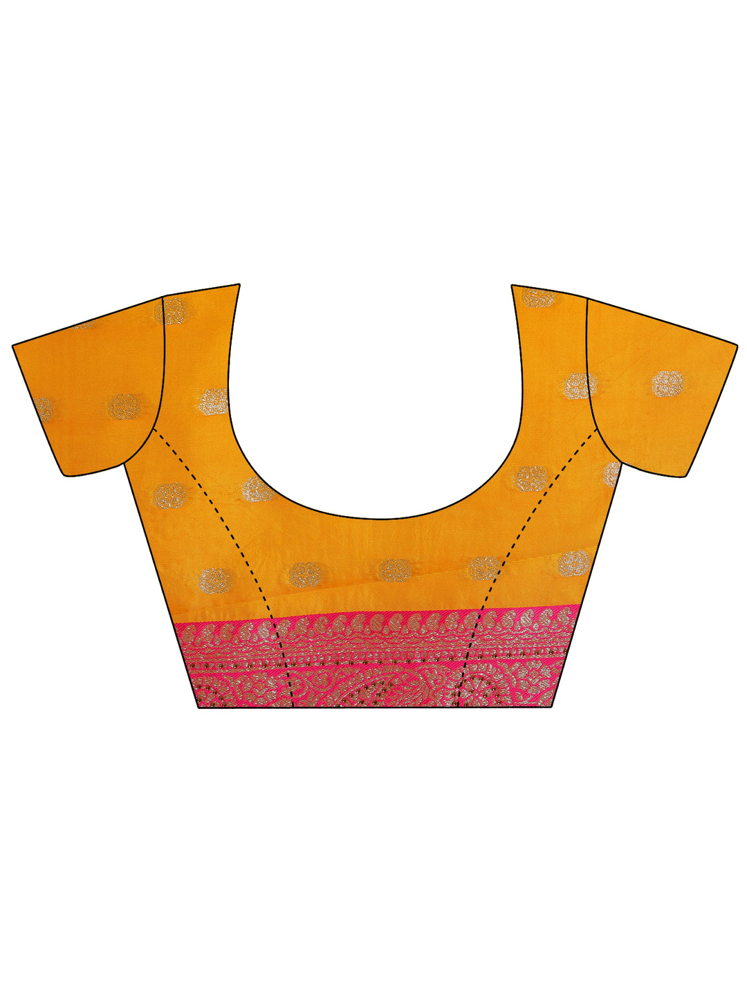  Yellow Woven Design Silk Blend Saree With Unstitched Blouse Piece 
